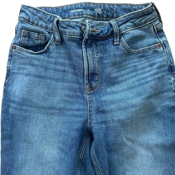 Old Navy Extra High Rise Flare Jeans Medium Wash 0 - Picture 3 of 8